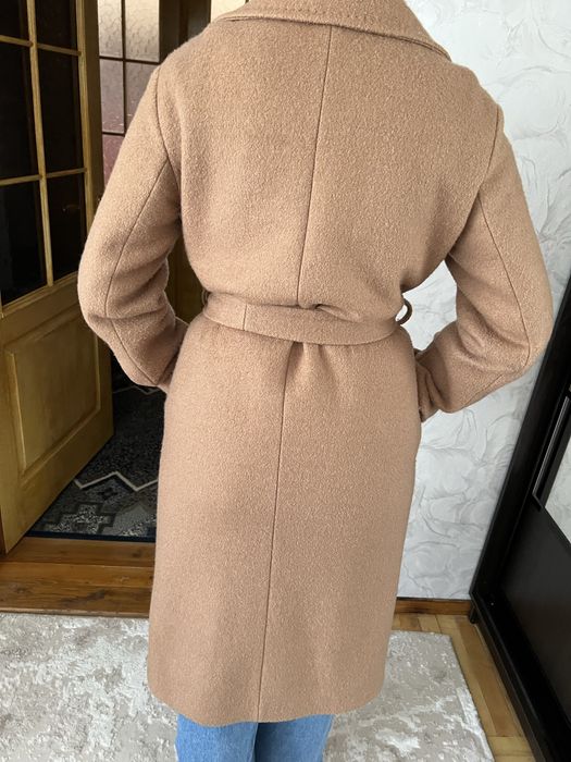 Пальто зимове, шерстяне пальто, пальто кемел, бежеве пальто