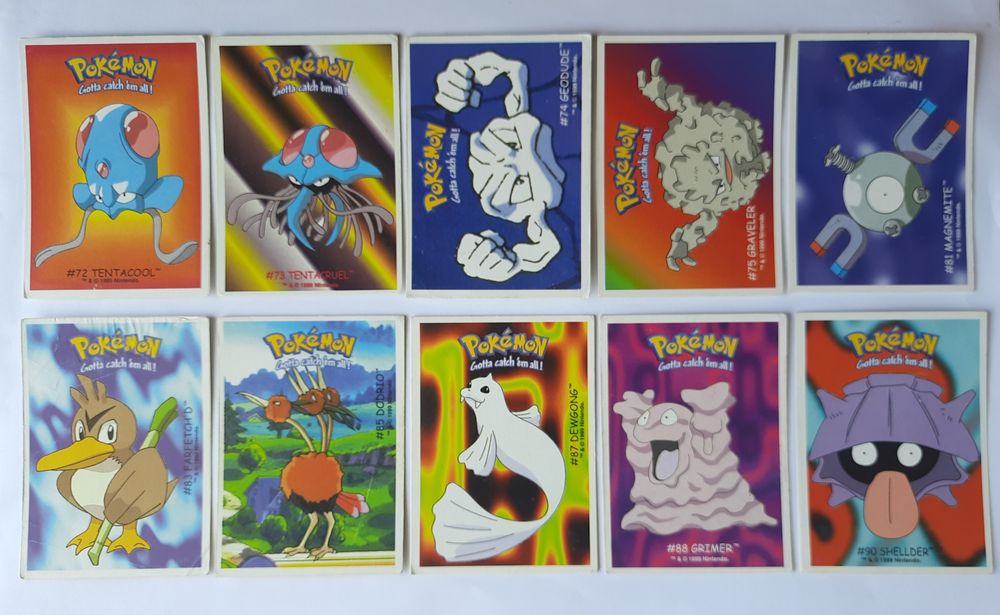 Cartas pokemon boomer de 1999 - venda à unidade