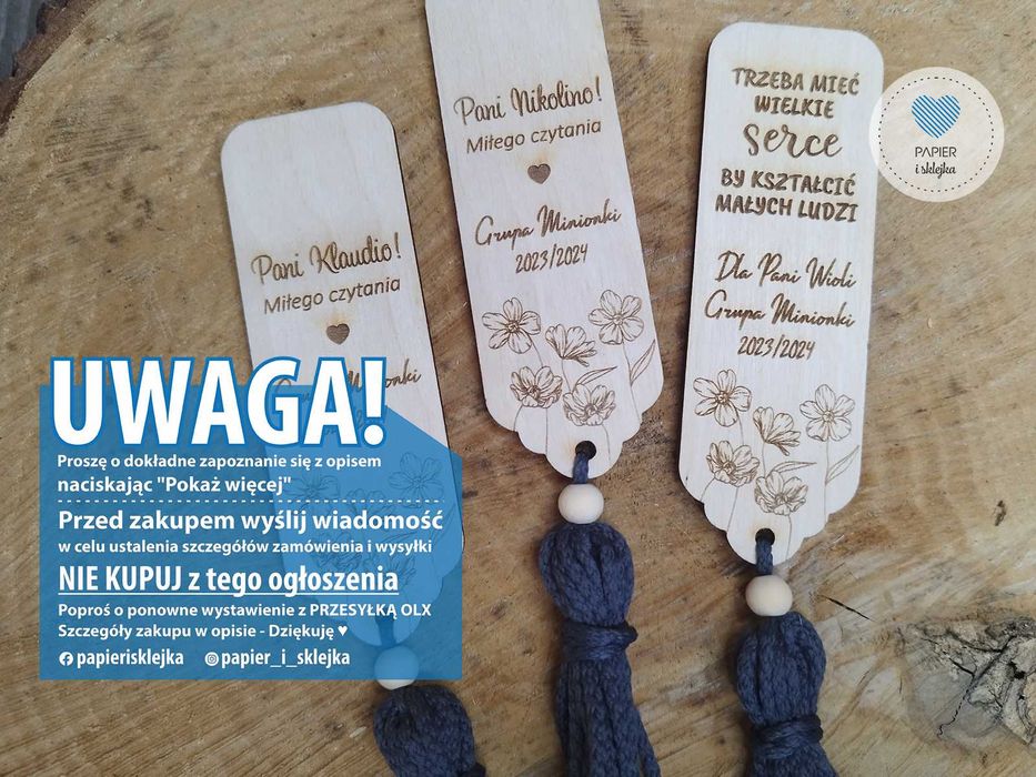 Zakładka do książki * z cytatem * z sentencją * dla każdego