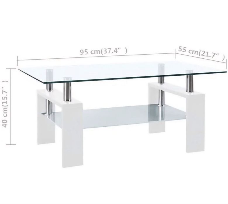 Mesa de branco e vidro