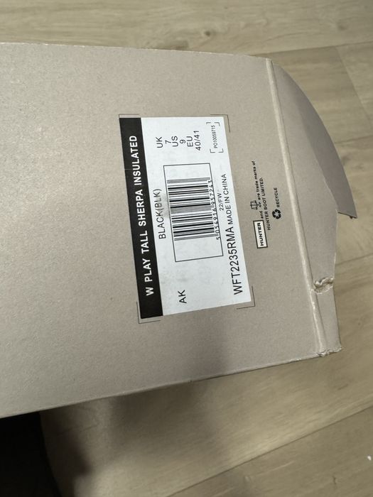 Hunter nowe kalosze ocieplane 40/41 czarne