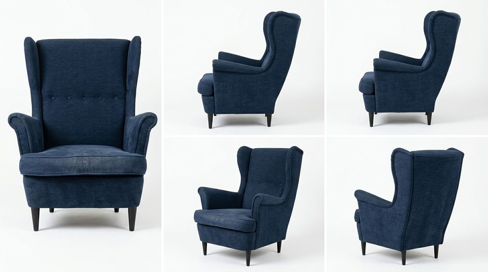 Poltrona Ikea Strandmon Azul