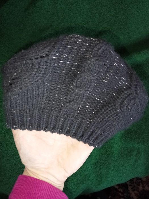 Czapka miękki beret szary