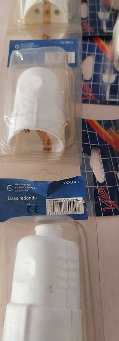 Fichas, interruptor e cabos telefone, lote todo por 6€