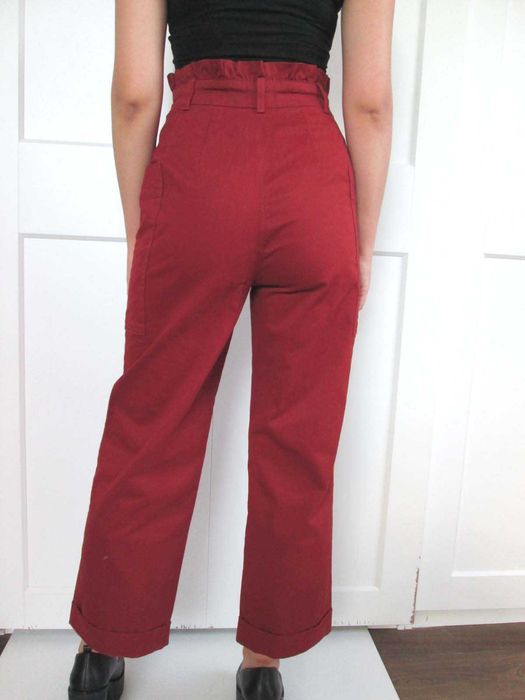 Zara spodnie wysoki stan falbanka 7/8 XS NOWE