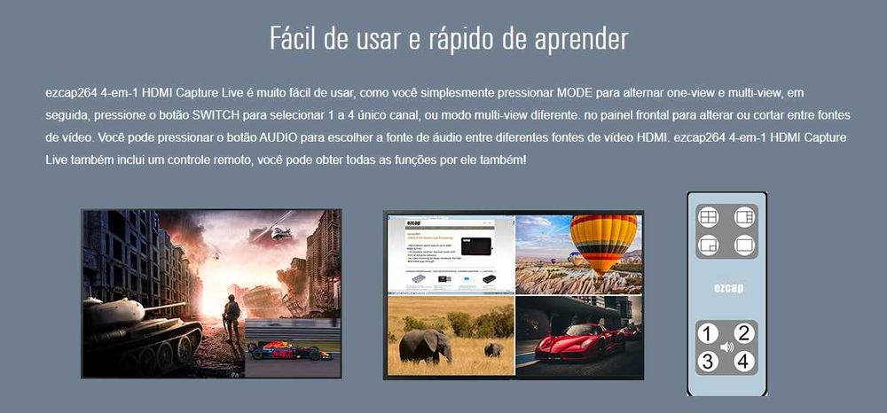 Captura e Mixer de vídeo: 4 x HDMI (alternativa a ATEM Mini ou elgato)