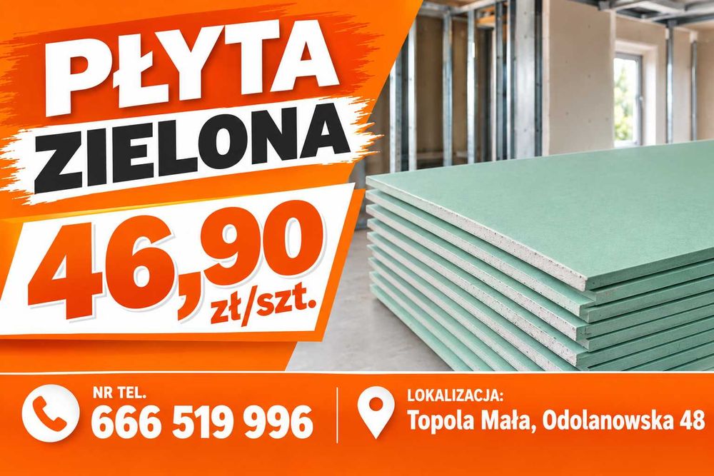 Płyta zielona karton gips