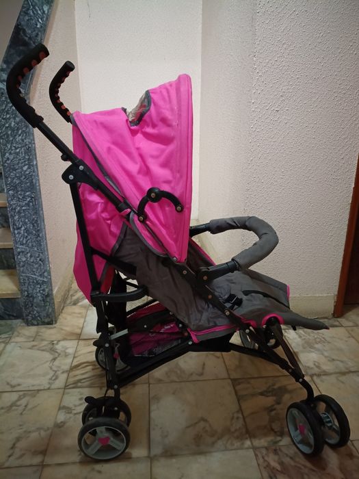 Carrinho de passeio Asalvo cor-de-rosa, 3 posições