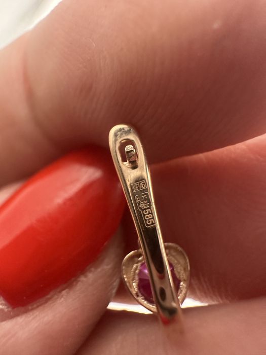Сережки дитячі 1.3г, 1.26, 1.21, Червоне золото 585 проби