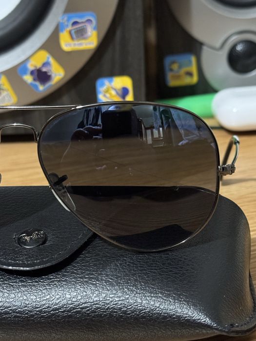 Ray-Ban авіатори чорні, поляризовані лінзи, чоловічі