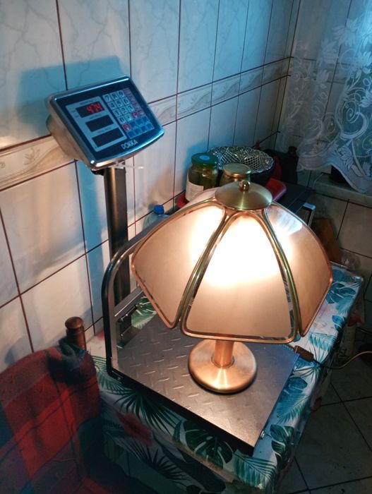 Lampa  stojąca mosiądz Lampa Nocna Antyk
