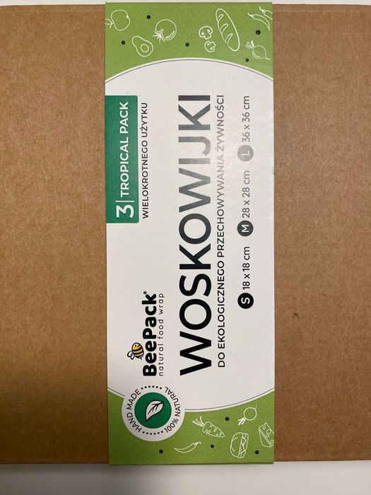 Ekologiczne woskowijki BeePack – zestaw S/M/L - ładnie zapakowane