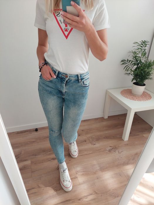 Niebieskie jeansy rurki skinny s,m