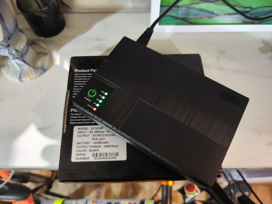 Мини упс 18w, резервне питание роутера 10400mah