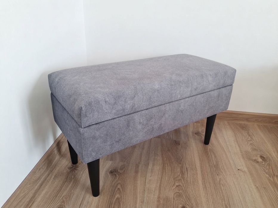 pufa otwierana 60cm podnóżek taboret tapicerowana schowek pojemnik
