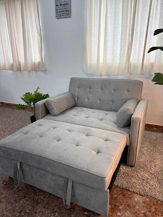 oferta sofa cama cinza novo envio gratis