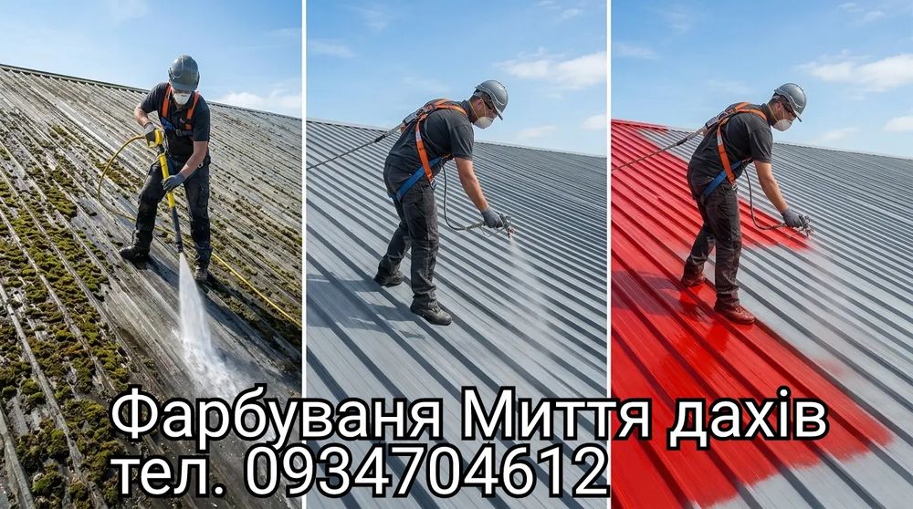 Фарбуваня Миття дахів гараражів паканів ангарів