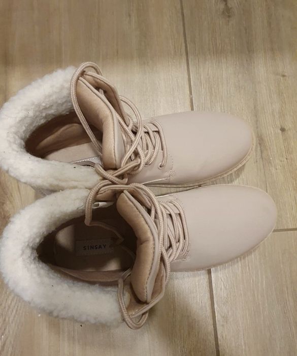 Botki workery pudrowy róż r.40 jak nowe