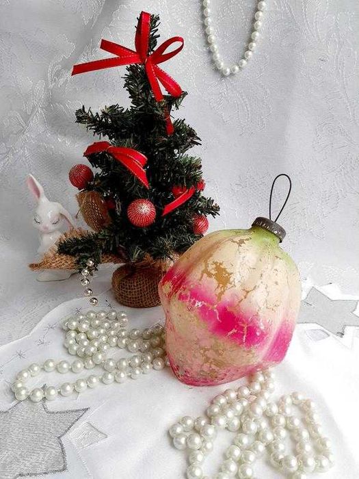 1950-е! Бутон Кремлевская елочная игрушка СССР стекло винтаж большая