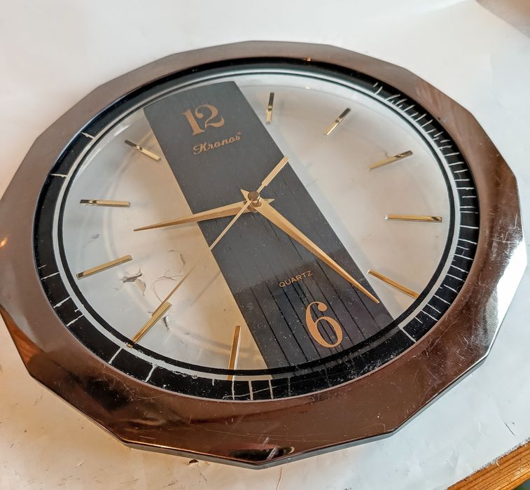 Zegar naścienny Kronos Quartz Brązowy