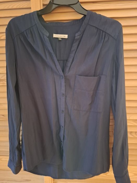 Granatowa koszula bereshka s satynowa