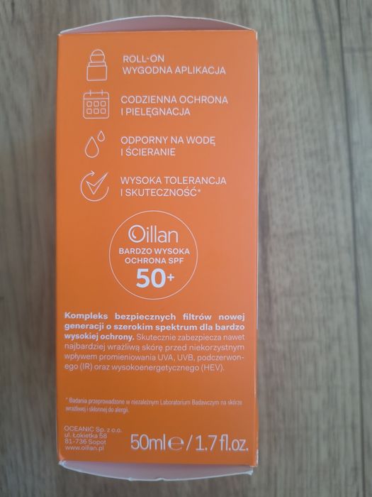 Ochronny Roll-on do twarzy i ciała spf 50