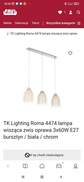 Lampa wisząca 3 punktowa
