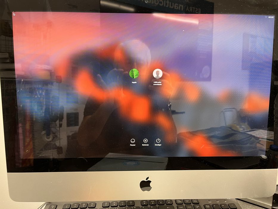 IMac  a fincionar e em estado impecavel. Apenas necessitavde atualizacoes do disco