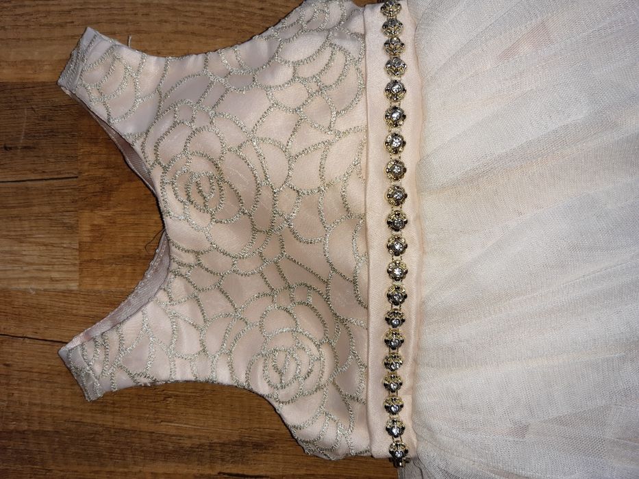 Sukienka American Princess 62 68 biała tiul chrzest