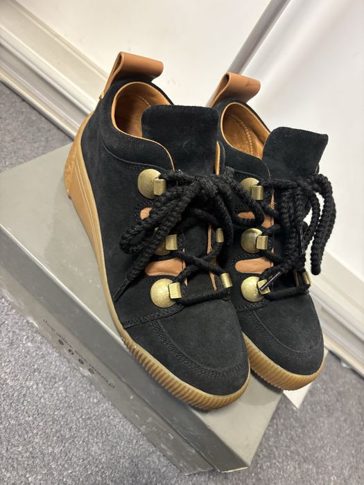 See by chloe skórzane snekersy plato platformy sneakers zamszowe