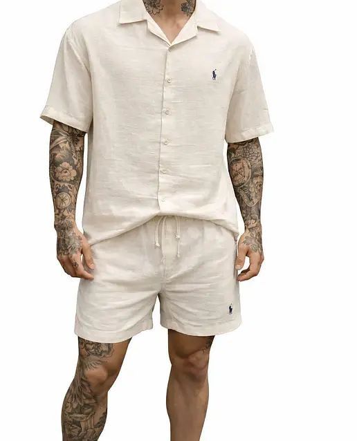 Мужской летний костюм рубашка+шорты Polo Ralph Lauren