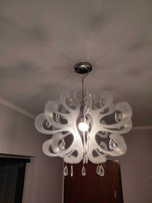 Lampa żyrandol italux z kryształkami plus plafon