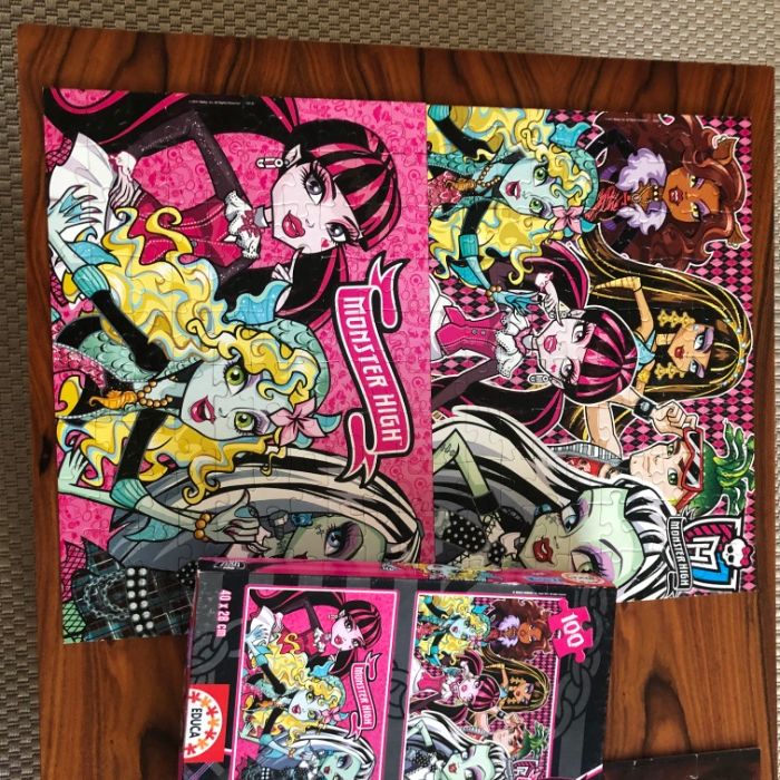 Caixa 2 Puzzles Monster High, da EDUCA, com 100 peças cada