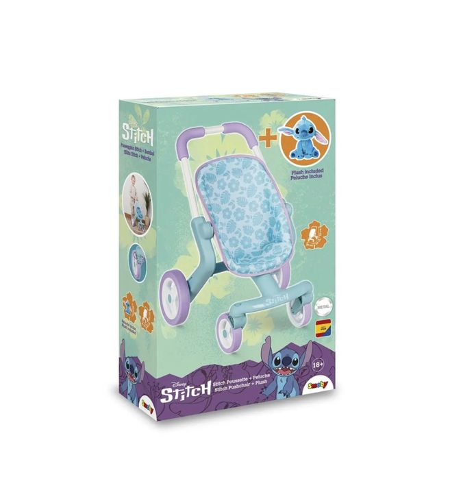 Коляска для ляльки Стіч. Прогулянка SMOBY 7600251225  поворотними