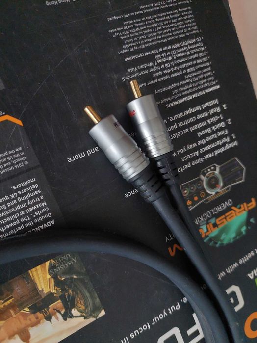 Kabel 2xRCA Profigold - 1m pozłacany