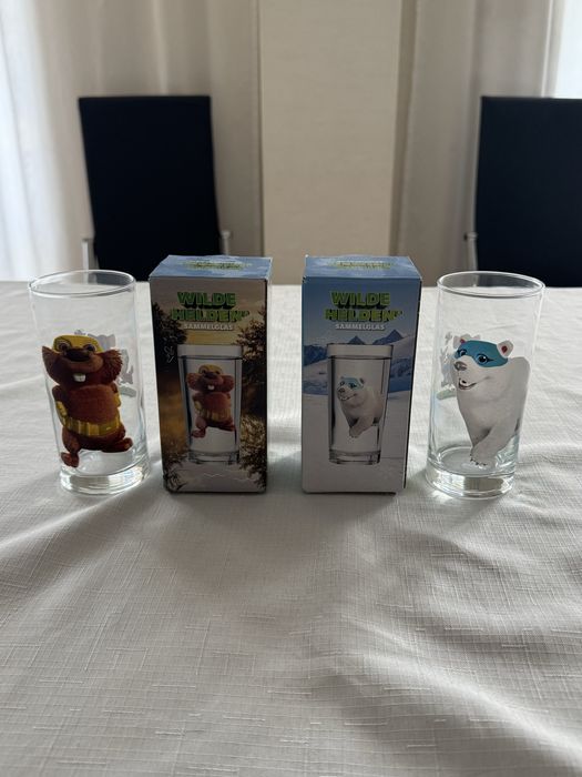 Стакани дитячі нові з персонажами скляні