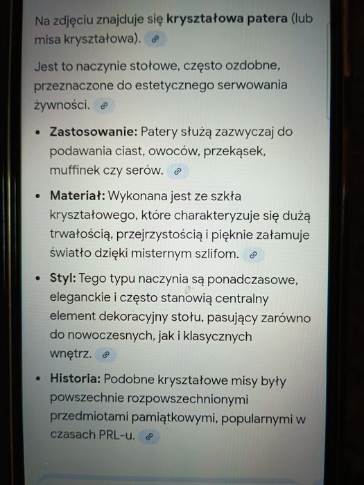 Kryształowa misa z PRL.