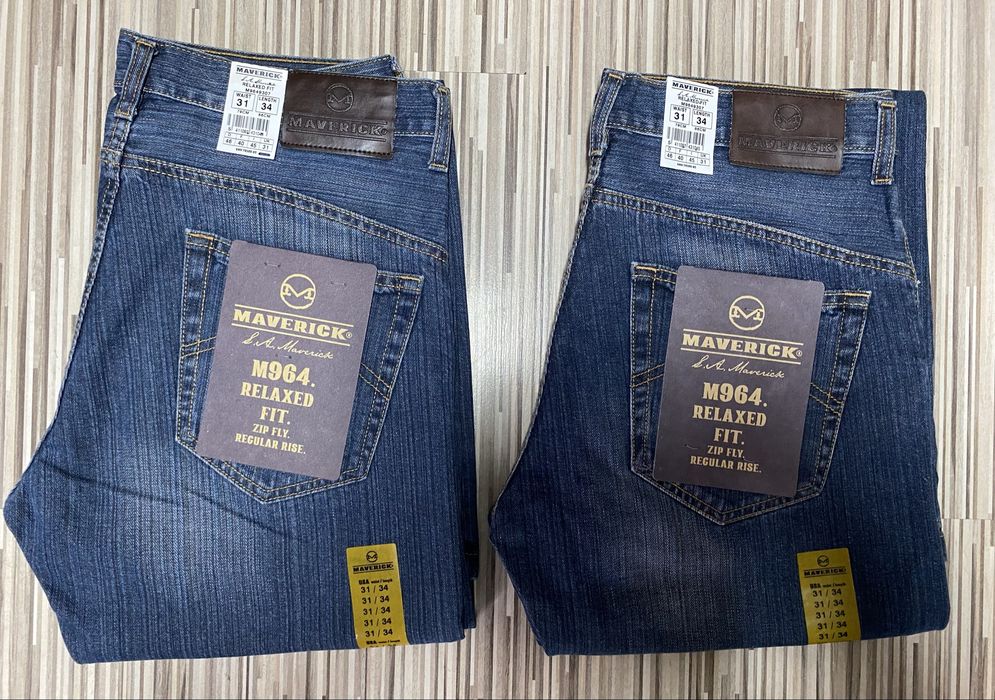 Spodnie męskie jeans 31/34 pas 82 cm komplet 2 sztuki Maverick nowe