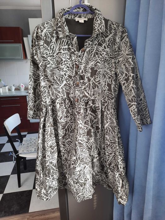 Платье для беременных весна осень миди р.М хаки длинный рукав