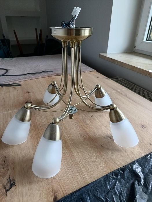 Lampa żyrandol złoty