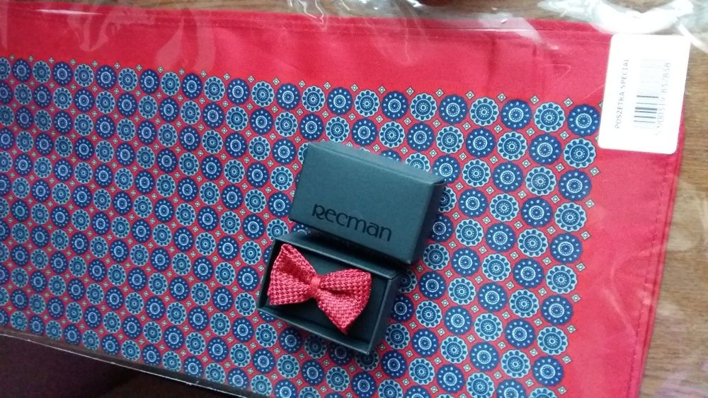 Poszetka i muszka mosca