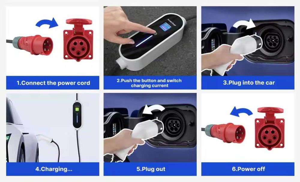 Carregador Portátil 11 kw - 16A -Tipo 2 - Eletricos e Hibridos