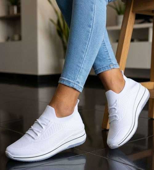 Buty materiałowe Białe