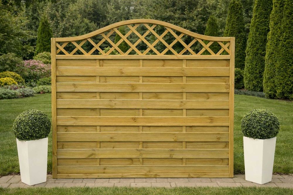 Płoty Pergole Płot Z Falą 180x180 Panel Ogrodzeniowy Panele Drewniane