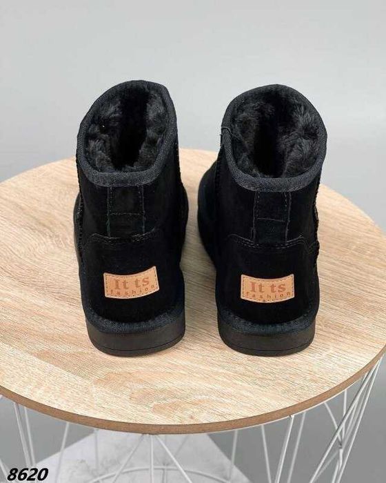 Чорні уггі ITTS натуральна замша 36р низкие угги ITTS натур замш