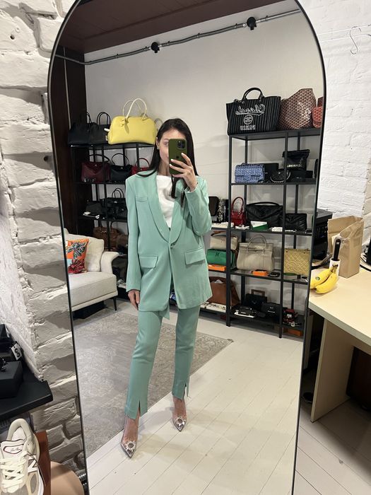 Костюм мятний класичний Tibi! ОРИГІНАЛ! Розмір S! Знижка 90%