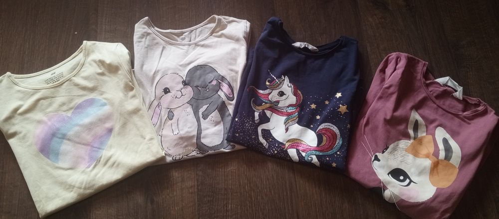 Bluzeczki długi rękaw h&m rozm 134/140