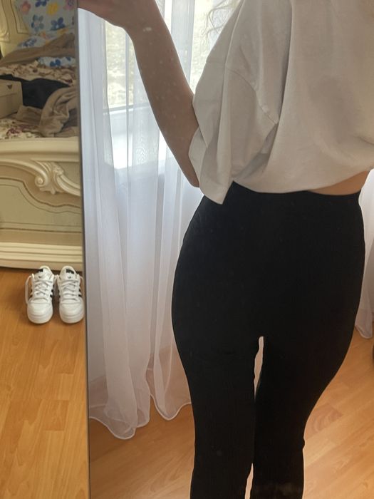 Штани брюки легінси трикотаж ZARA S трендові кльош