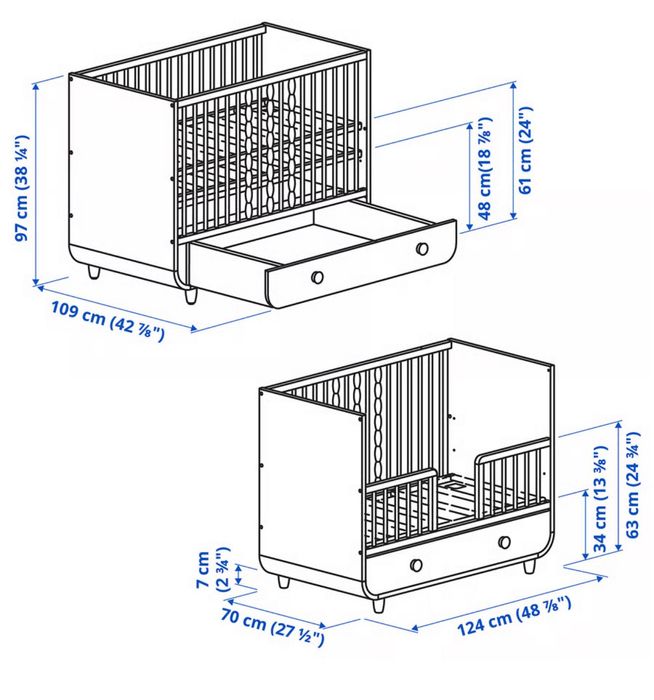 Berço e colchão criança