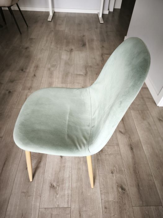 Cadeira sklum veludo verde turquesa